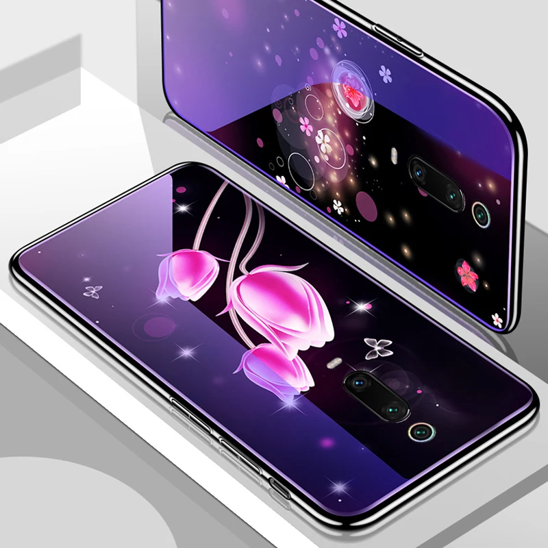 Для Xiaomi mi 9T Pro 8 9 SE CC9E CC9 A3 Lite чехол 7H Анти-взрыв синий свет закаленное стекло задняя крышка для красного mi K20 Pro 6A 7A