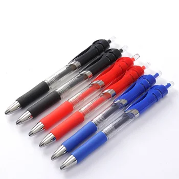 

Retractable Gel pen Set 0.5mm Black/Red/Blue Large Capacity Ball Point Pen handle Replaceable Refills Rod School Office Supplies