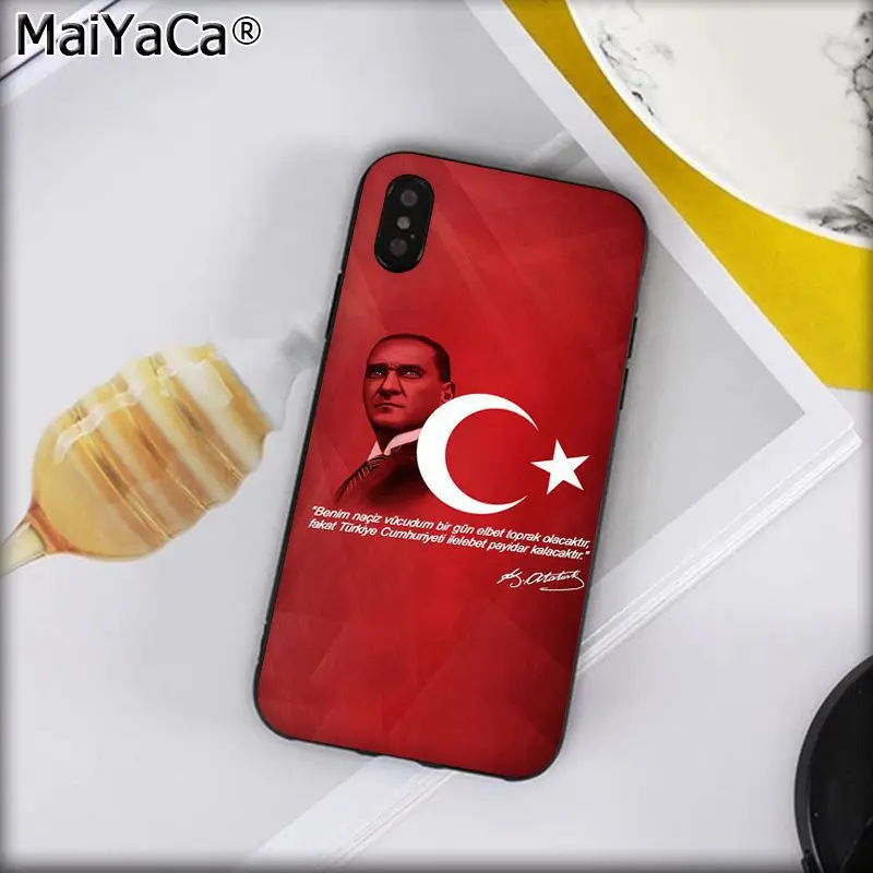 Чехол для телефона MaiYaCa с флагом Турции, Анталия, Мустафа, Кемаль, Ататюрк, ТПУ для iphone 11 pro 8 7 66S Plus X XS MAX 5s SE XR
