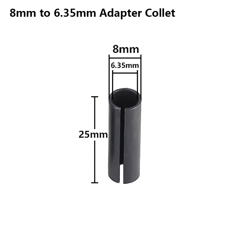 8mm to 6.35mm Хэмптон-1 шт. адаптер цанговый хвостовик 6/6. 35/8/9,5/10/12/12,7 мм Концевая фреза держатель адаптеров фрезерный станок с ЧПУ держатель инструмента - Длина режущей кромки: 8mm to 6.35mm