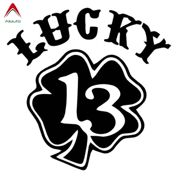 

Aliauto Personality Car Sticker Lucky 13 Clover Shamrock Vinyl Motorcycle Decoration Reflective Creative Decal,17cm*17cm