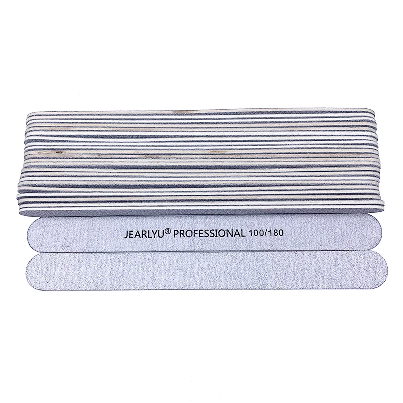 10 Pz/Lotto Grigio Legno Chiodi File Levigatura Accessori Professionali 100/180 Grana Lime A Ongle Manicure Pedicure Lavabile Strumenti D'Arte