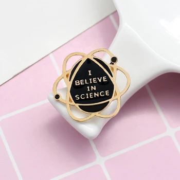 

Space brooch around planet earth "I believe in science" personality space universe planet pin pin badge denim bag accessory