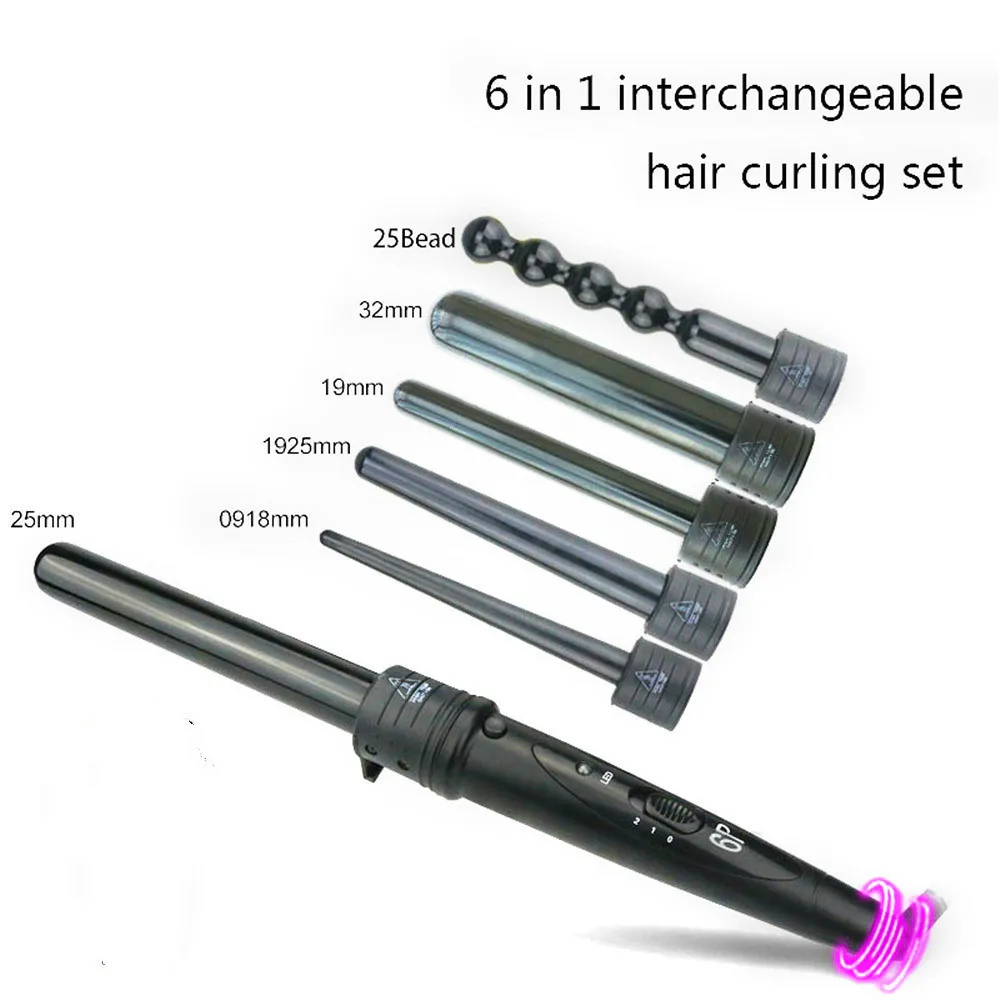 

Six Curler Head Ceramic Triple Bucket Hair Styling Hairdressing Tools Styling Tools 110-220V Hair Curler Electric Curly Ami43