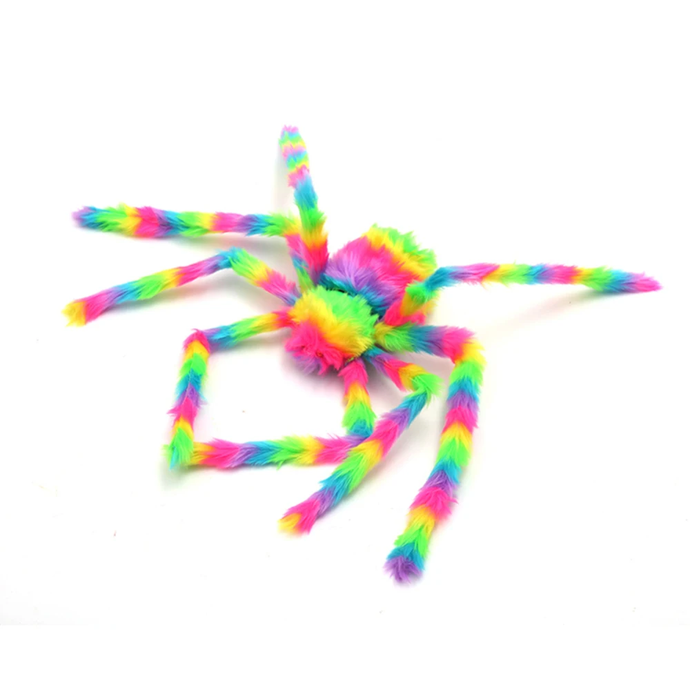 50 70 90cm super big plush colorful spider made of wire and plush for party halloween 1