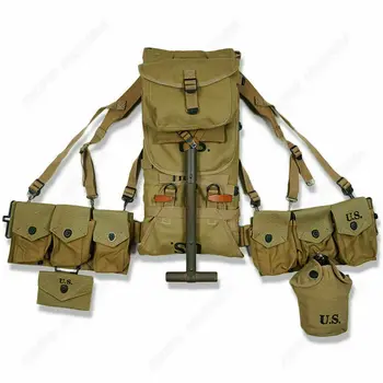 

WWII WW2 US ARMY PARATROOPER MILITARY GEAR 1942 M1928 FIELD HAVERSACK FULL SET HIGH QUALITY MILITARY EQUIPMENT WAR REENACTMENTS