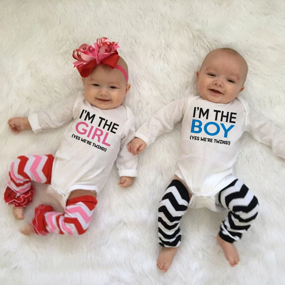 Twin Coming Home Outfit Boy Girl Funny Twin S Newborn Twin Outfits Twin Baby Gift I M The Boy I M The Girl Yes We Re Twins Rompers Aliexpress