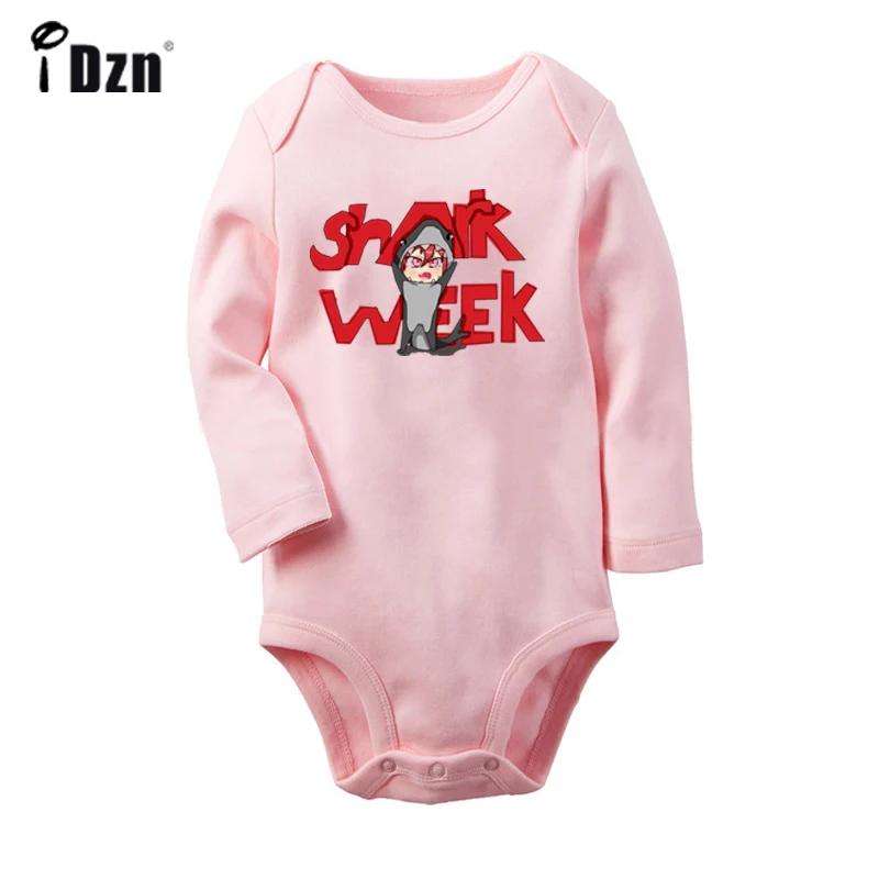 YbBaby2217PC Боди для новорожденных с рисунком акулы из мультфильма «я пережила эту неделю», боди с длинными рукавами для малышей, комбинезон, хлопковая одежда, подарок - Цвет: YbBaby2217PC