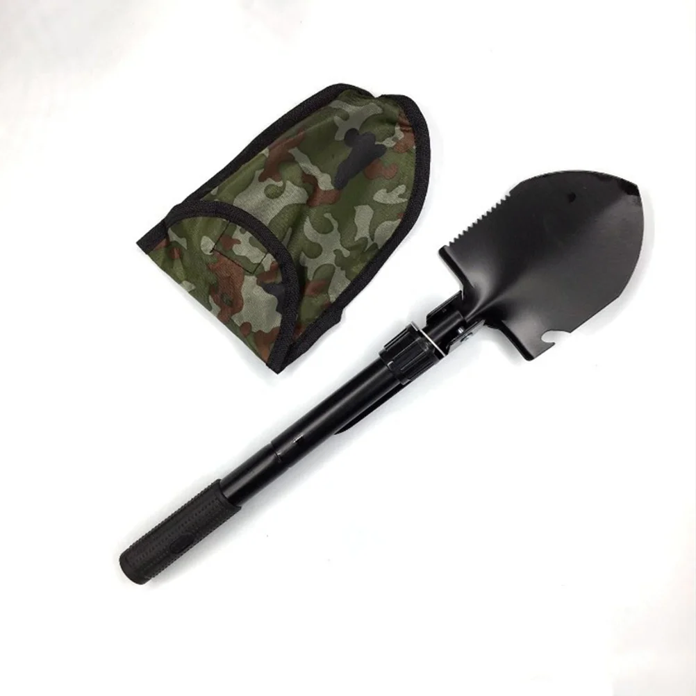 Military Folding Shovel Multi-Function Folding Spade Mini Trenching Shovel with Carrying Pouch for Survival Camping Outdoor 
