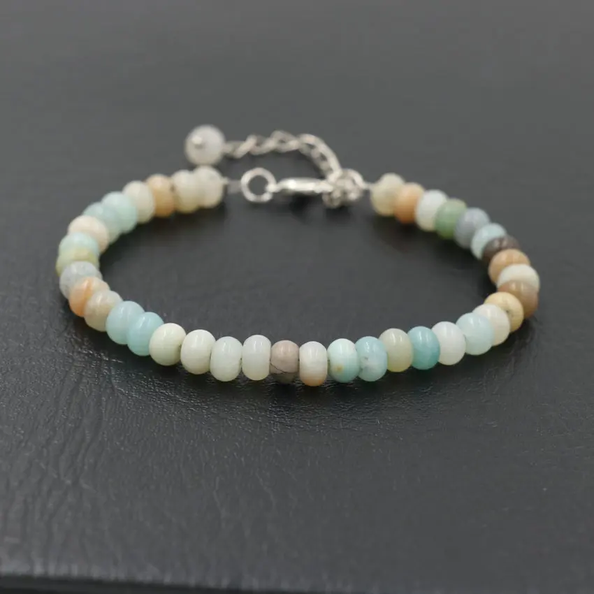 

Lucky Amazon stone Abacus Beads Bracelet For Women Bracelets Natural Stone For Couples Girls Men Jewelry Female Pulseras