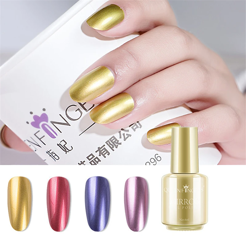 

Nail Polish Mirror Shiny Metellic Gold And Silver Effect Nail Lacquar Lasting Unpeelable Varnish 12 Colors Optional 8ml