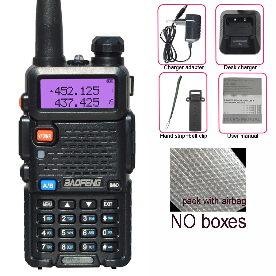 BaoFeng walkie talkie UV-5R two way cb radio upgrade version baofeng uv5r 128CH 5W VHF UHF 136-174Mhz & 400-520Mhz wireless walkie talkie Walkie Talkie