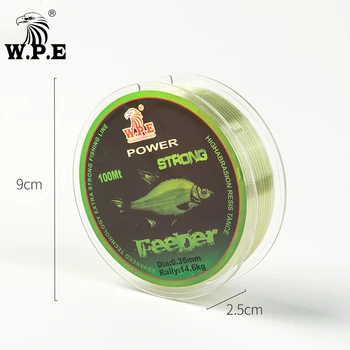 HOT PRICE ❤️ W.P.E FeeDer Nylon Fishing Line 100m 0.20mm-0.60mm Super Strong Monofilament 6.02-37kg Carp Fish Main Line Fishing Accessories - discount item 46% OFF Sports & Entertainment