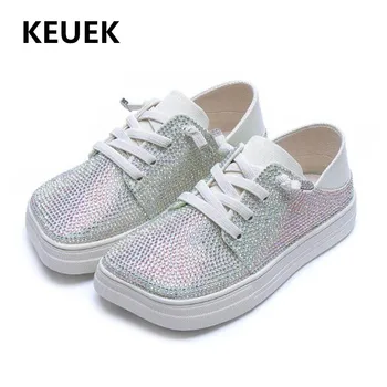 

New Spring/Autumn Rhinestone Canvas Shoes Girls Casual Children Flats Baby Toddler Princess Shoes Kids Sneakers Sports 04