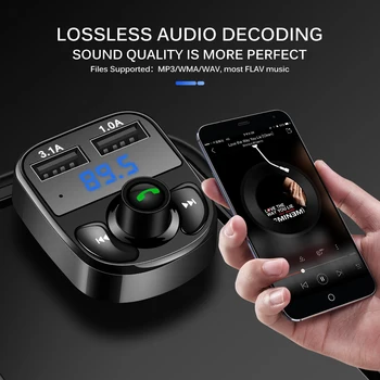 

Aux Car Audio MP3 Player Bluetooth DC12V-24V 3.1A Quick FM transmission 87.5MHz