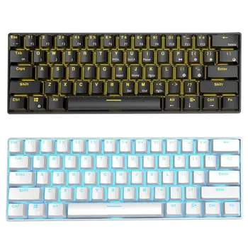 

RK61 Wired/wireless Bluetooth Dual Mode Mechanical Keyboard 61 Keys Portable Game Monochrome Backlit Mechanical Keyboard