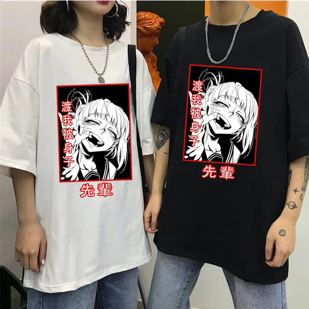 My Hero Academia Himiko Toga Printed Round Neck Tshirt Personality Tops for Men/Women | Мужская одежда
