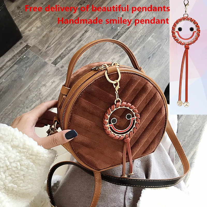 

Hot Fashion Scrub Leather Round Designer Crossbody Bag For Women Luxury PU Leather Shoulder Bags Ladies Small Handbags Tote Bags