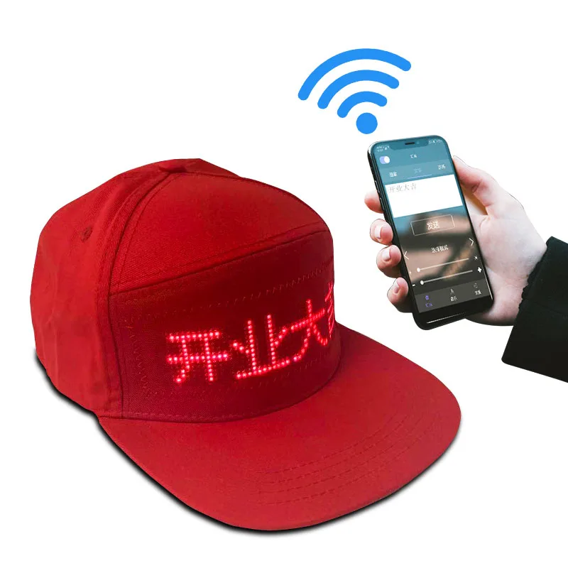 Светодиодный головной убор с bluetooth светодиодный дисплей 12*48 пикселей вечерние