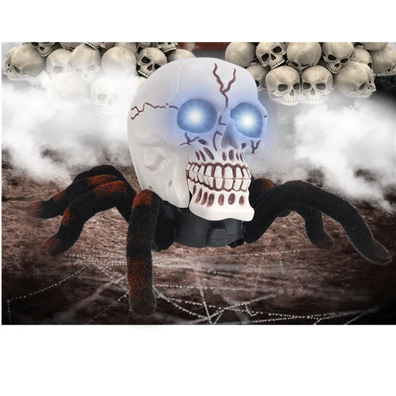 Lighting RC Spider Simulative Tarantula Spider Animal Robot Toy with Eye Flash Cute Magic Jokes Toy Walking Glowing Boy Game
