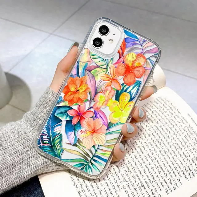 Case For Iphone 12 Pro Max Cases Silicone Funda Iphone 11 Pro 13 Mini XR X Xs Max 7 8 Plus Capa iphone11 Pro Flora Phone Covers U372