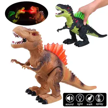 

Large Electric Interactive Walking Dinosaur Toy With Light Spray Sound Early Educational Toys for Children Kids Gift