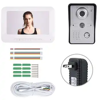 

Video Intercom 7 Inch Color Video Camera Door Ring Intercom Waterproof Video Doorbell Kit