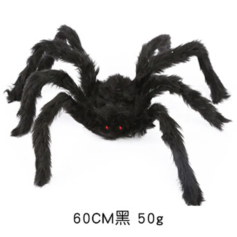 1 шт. супер большой плюшевый паук из проволоки и плюша черный ...