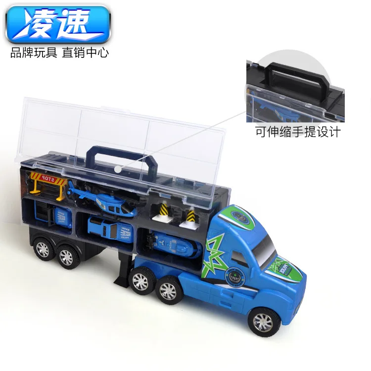 

[Today Will Grab] CHILDREN'S Toy Large Size Hand Container with Alloy Small Car Roadblocks Map DICE Model