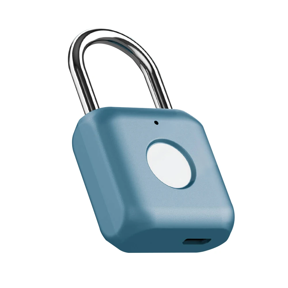 Xiaomi USB Перезаряжаемый умный Keyless электронный замок с отпечатком пальца домашний Противоугонный замок безопасности двери багажный чехол замок - Цвет: Синий