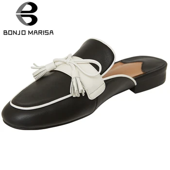 

BONJOMARISA 2020 New Spring Summer Brand Elegant Low Heels Mules Fashion mixed-color Summer Pumps Women Daily Casual Shoes Woman