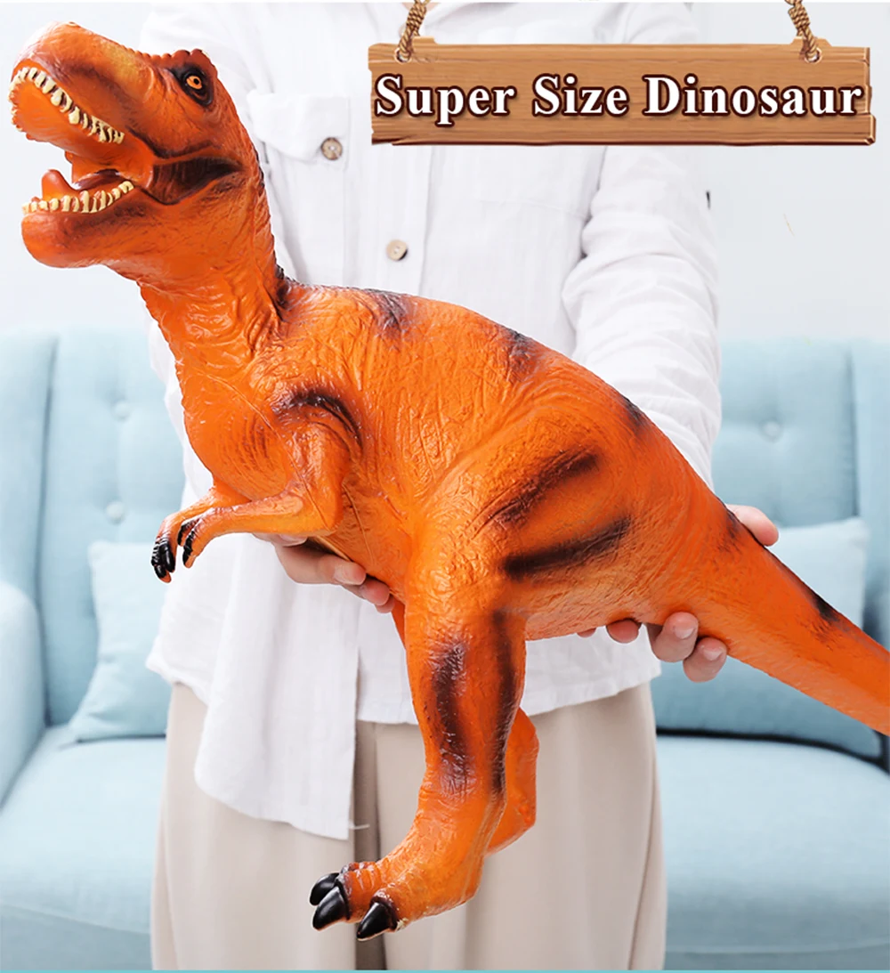 

Super Large Size Dinosaur Figures Soft Plastic Squeezable Tyrannosaurus Rex Realistic Jurassic Dinosuar With Vivid Sound
