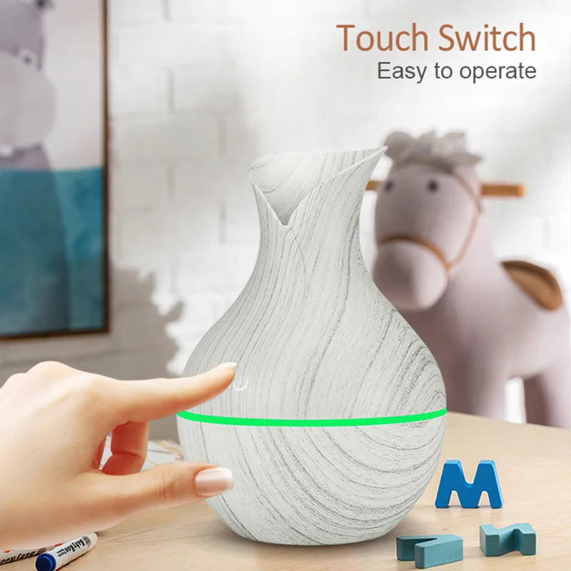 

130ml USB aroma oil diffuser White Grain electric humidifier ultrasonic air humidifier aromatherapy LEDlight mist maker for home