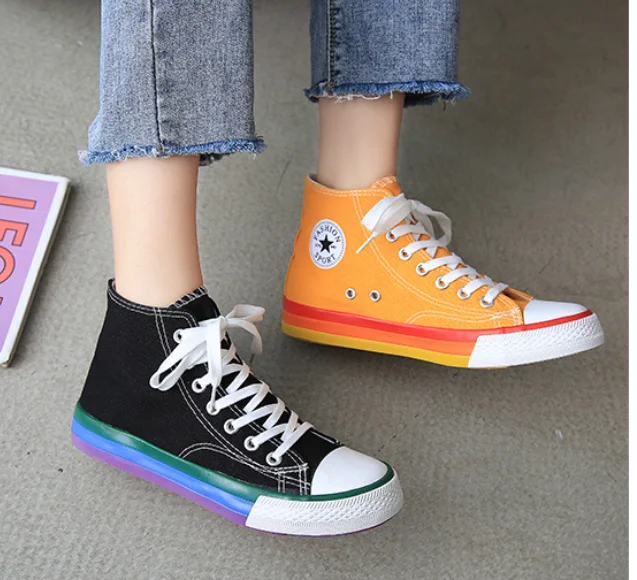 rainbow bottom sneakers