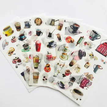 

6 Sheets Delicious Coffee Decorative Stickers Diary Notebook Computer Decoration