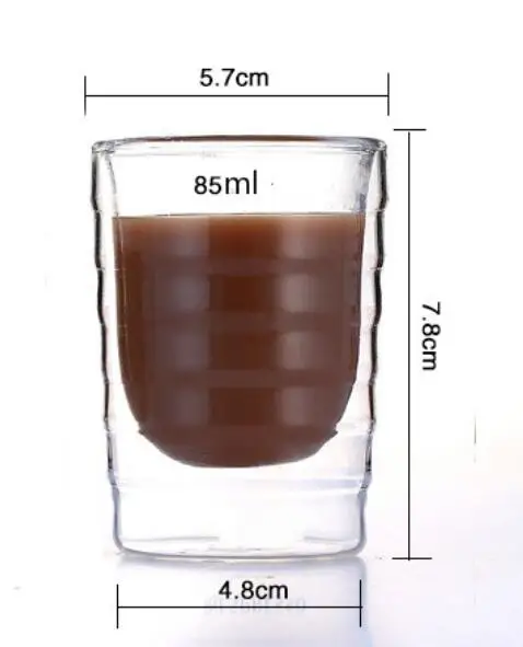 Кофейная чашка Nespresso с двойными стенками, стеклянная кофейная кружка, прозрачные Изолированные чашки Эспрессо, 85/150 мл, термостойкая чайная чашка, бессвинцовое стекло