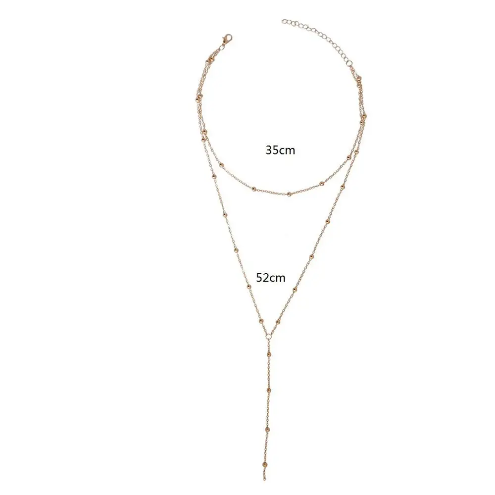 2021  New Fashion Necklace Bohemian Long Chain Women Double Layer Choker Jewelry Gift For Friend Wholesale Dropshipping Necklace - 2
