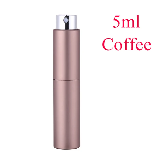 5-20ML metal aluminum Portable Refillable Perfume Bottle Cosmetic Container Empty Spray Atomizer Travel Sub-Bottle liner glass 5ML Coffee  spray