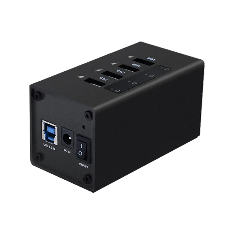 

4-Port USB3.0 Hub Copy Data USB Drive Port Expanding High-Speed Transmission Hub Aluminium Alloy Cable Seperater