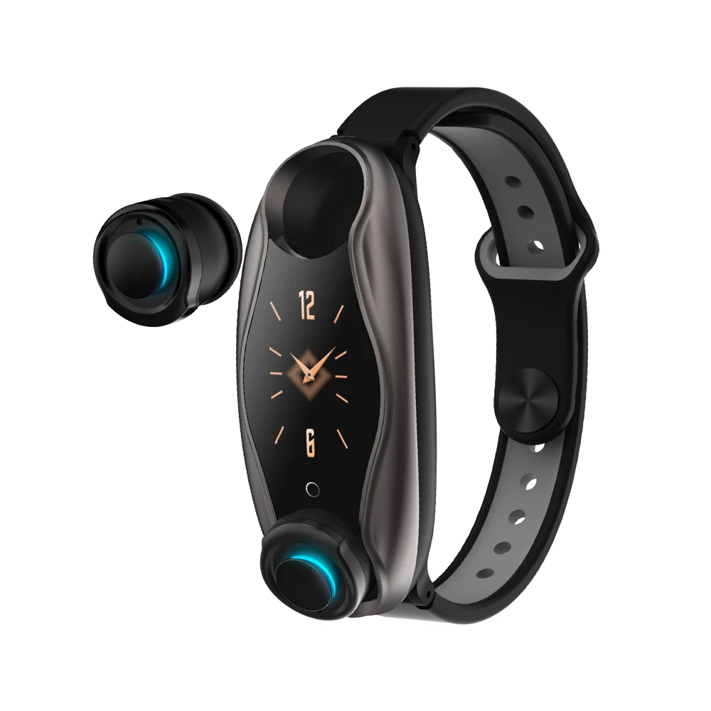 LEMFO LT04 Smart Watch with Wireless Headphones Bluetooth 5.0 Blood Pressure BT calls Smart Watches For Men Women Presale - Цвет: Черный