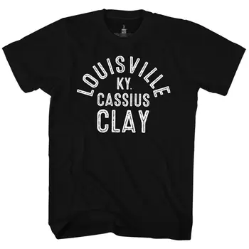 

New Men Muhammad Ali T-Shirt Official Black Cassius Clay Louisville In SM - 5XL