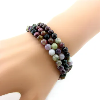 

Tourmaline Three-ring Bracelet Trendy Charm Friendship Good Round Bead Bracelet For Women Gift Jewelry Wholesale