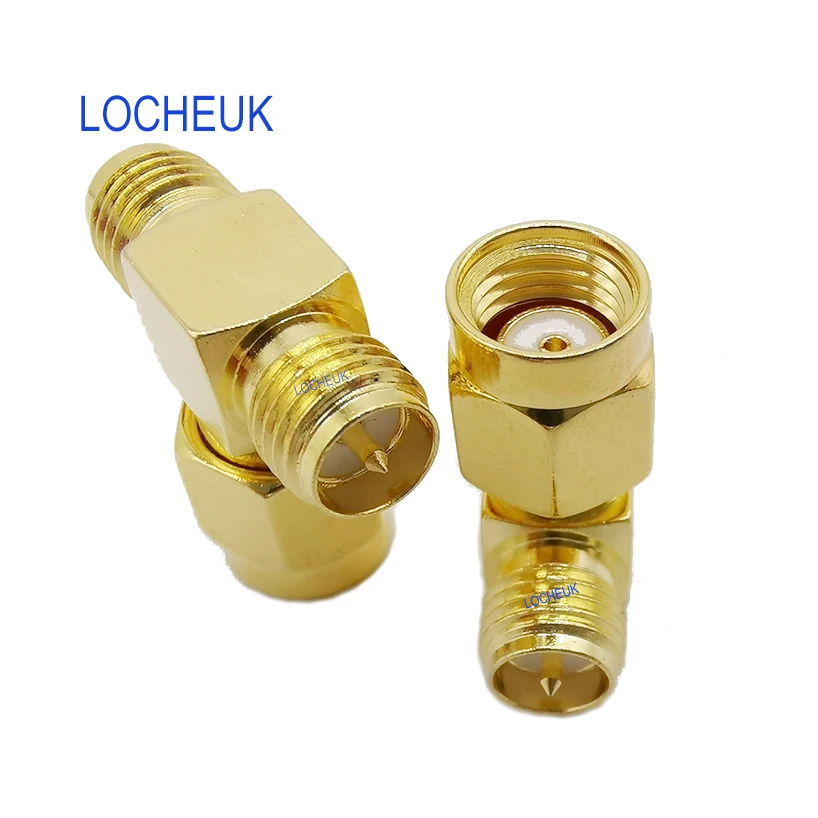 SMA RF адаптер RP Male к двойному Female pin T Type коаксиальный разъем двум Splitter