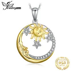 Jewelrypalace Винтаж небесное солнце Золотой Луны звезда кубические циркониевые бусины браслеты с набором подвесок 925 пробы серебро