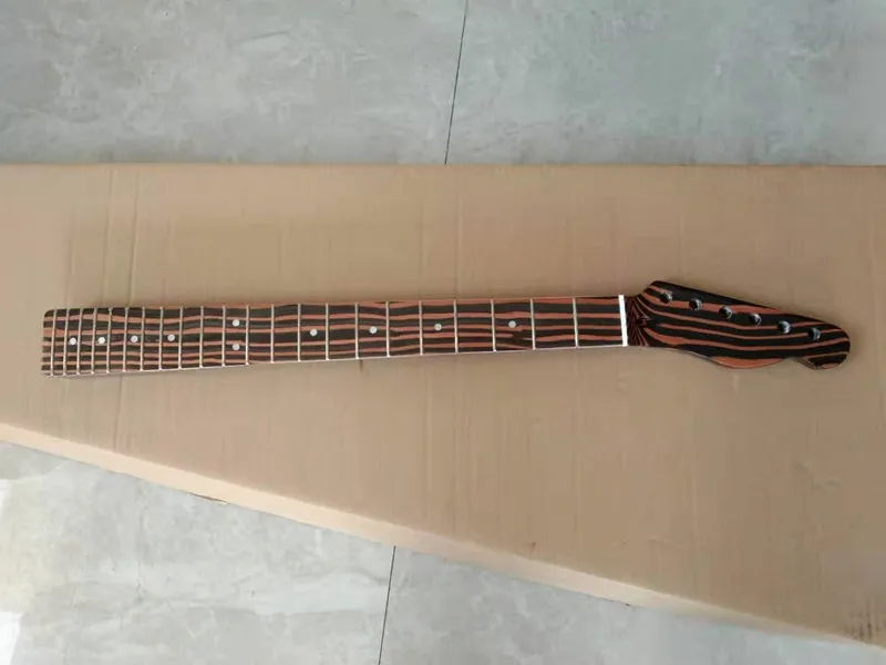 TELE NECK free shipping zebrawood electric guitar and bass neck fretless bass neck - Цвет: TELE NECK