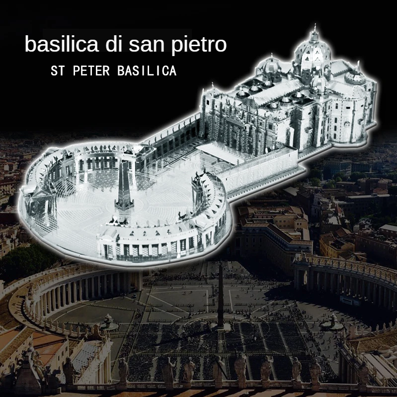 

3D Metal Puzzle St. Peter's Basilica building Model DIY Laser Cut Assemble Jigsaw Toys Desktop decoration GIFT For children