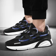 Удобные для мужчин Мягкие сетчатые мужские кроссовки для прогулок, высокое качество, на шнуровке, сетчатые(сетчатые) гибкие туфли