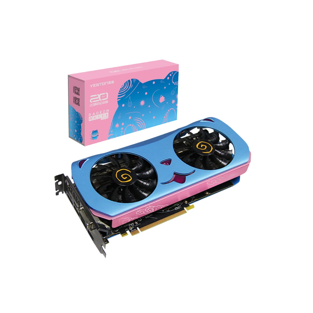 

Yeston RX580 2048SP-8GD5 MA Graphic Card Polaris 20 8GB/256bit/GDDR5 1284MHz Low Power Consumption GPU Breathing Light