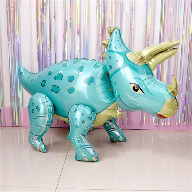 1 Large 4D Walking Dinosaur Foil Balloon Boy Animal  Children Dinosaur Birthday Forest Party Decoration Dark Gray