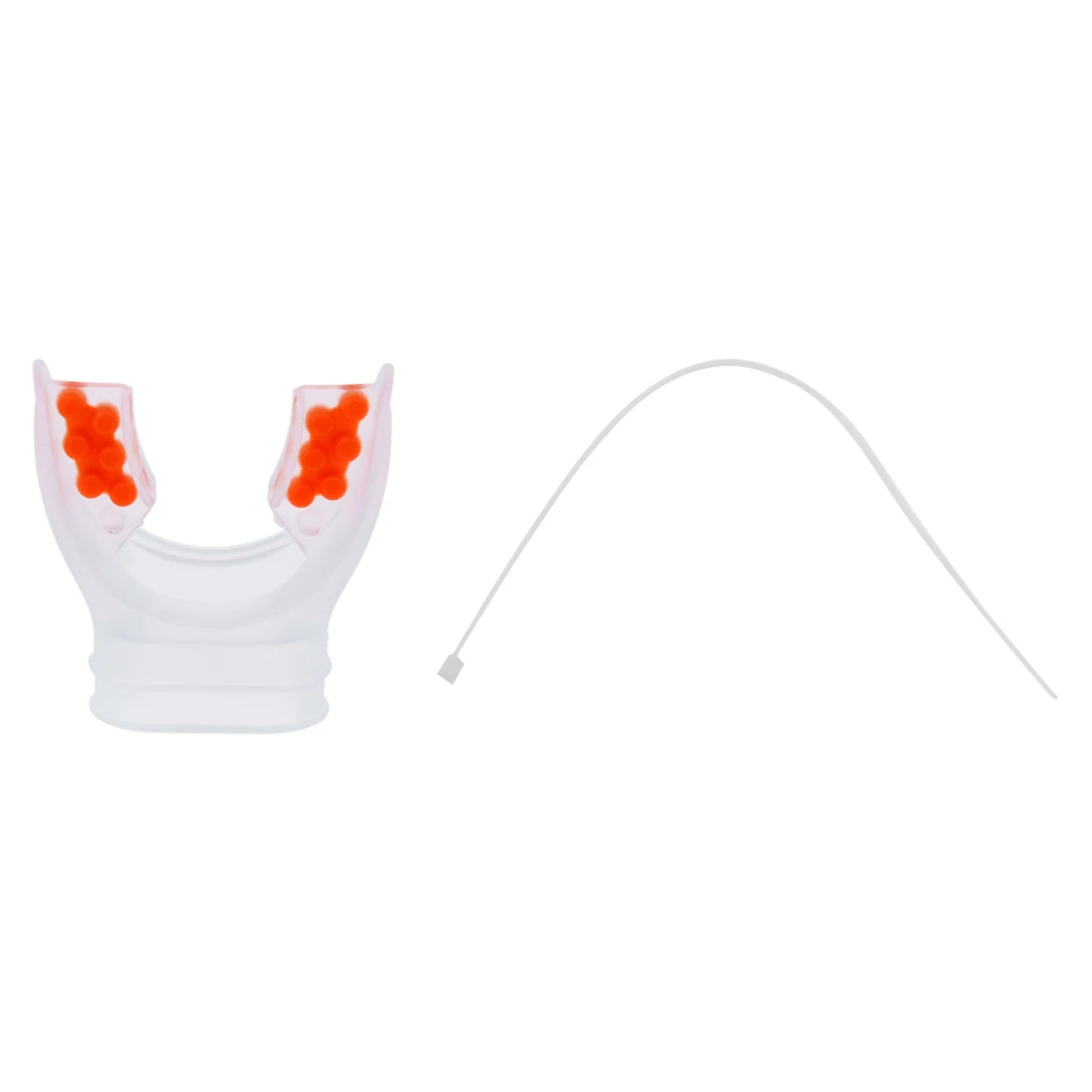 Replacement Scuba Diving Ultra-light Comfort Silicone Mouthpiece with Color Tab & Regulator Tie